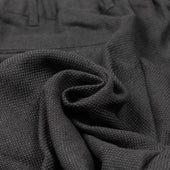 Pleated Easy Pants In Dark Grey Linen And Cotton Basketweave Canvas