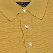 Gosen Knit Short Sleeve Polo In Sunflower