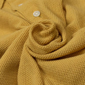 Gosen Knit Short Sleeve Polo In Sunflower
