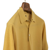 Gosen Knit Short Sleeve Polo In Sunflower