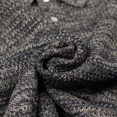 Short Sleeve Polo In Grey Melange Chunky Knit Cotton