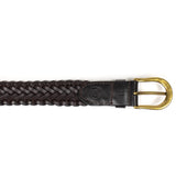 Woven Belt In Dark Brown Leather