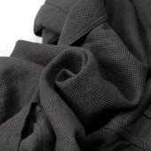 Mil Chore Coat In Dark Grey Linen And Cotton Basketweave Canvas