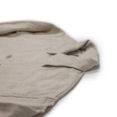 Mil Chore Coat In Off White Linen And Cotton Basketweave Canvas