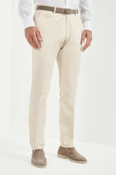 Beige cotton and linen Garda trousers - Made in Italy