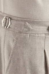 Beige Flannel Roma Trousers Made In Italy