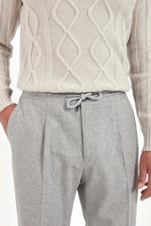 Beige Jacquard Patterned Turtleneck Made In Italy