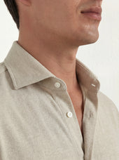 Beige Jersey Merino Shirt Made In Italy