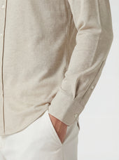 Beige Jersey Merino Shirt Made In Italy