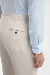 Beige Linen Soragna Trousers Made In Italy