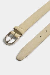 Beige Suede Belt Made In Italy