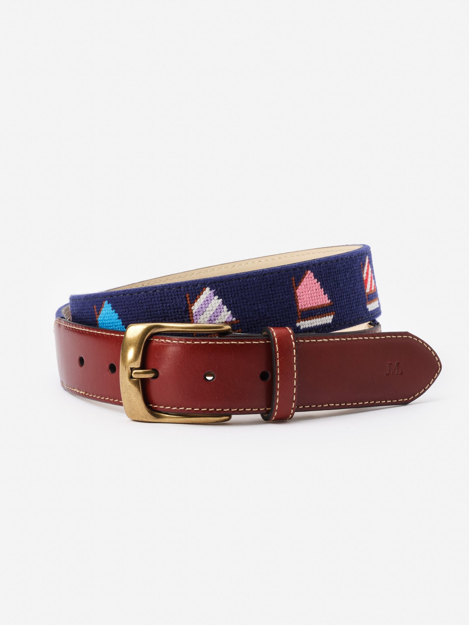 Multi Sailboat Needlepoint Belt Men S Belts J Mclaughlin