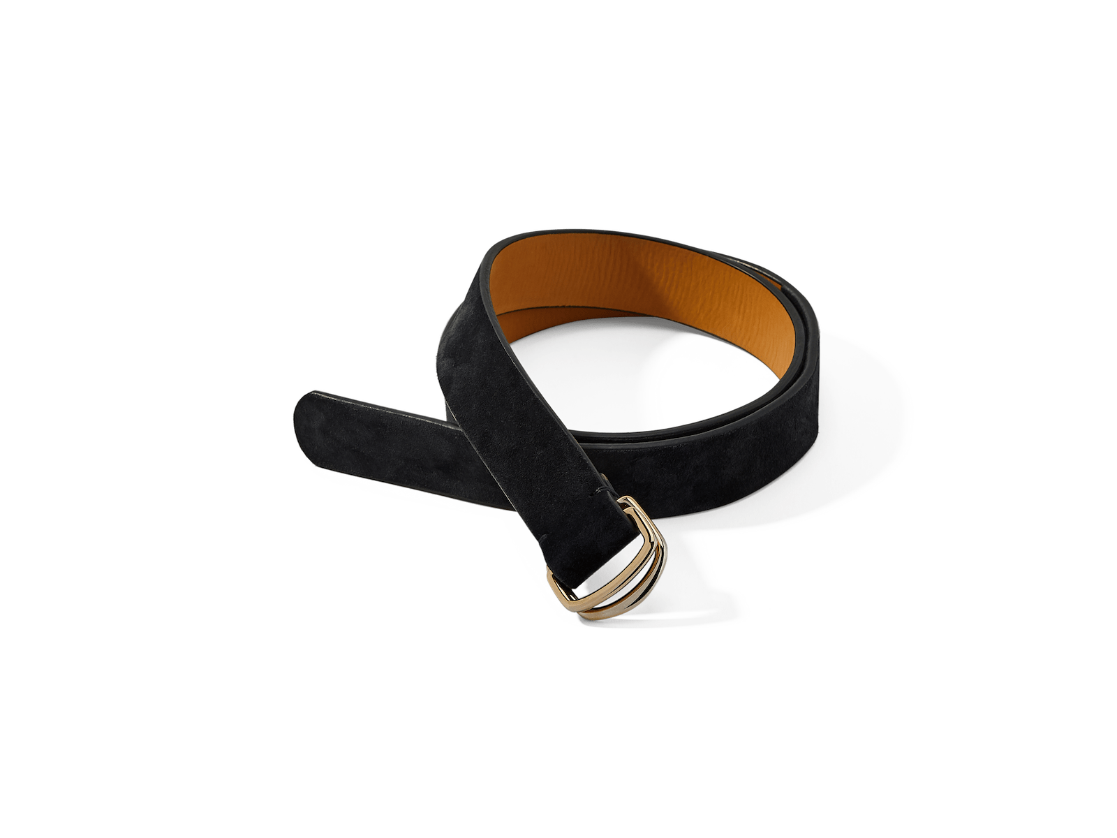 Sagan Belt Rings In Midnight Shield Suede With Pale Gold Rings