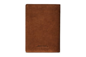 Suede Passport Wallet - Tobacco Brown