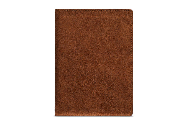 Suede Passport Wallet - Tobacco Brown