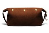 Suede Wash Bag / Dopp Kit - Tobacco Brown