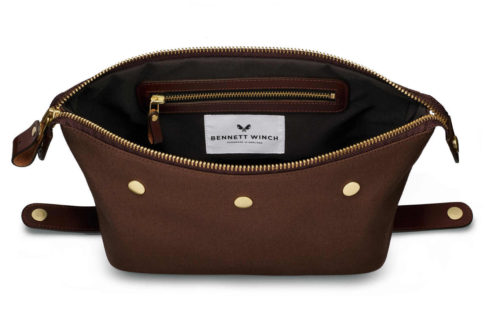 Canvas Wash Bag Dopp Kit Chocolate