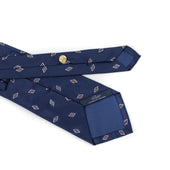 Woven Silk Tie Bronze And White Retro Diamond Jacquard