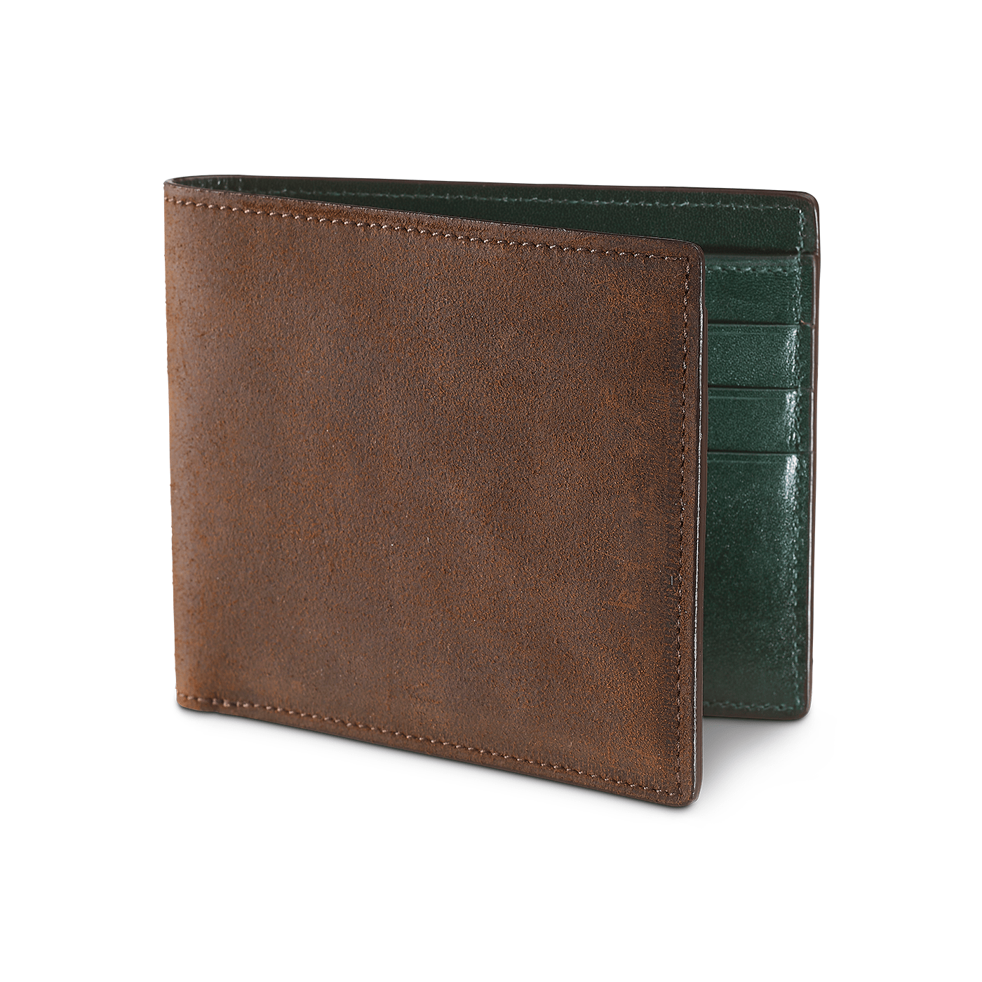 Billfold Wallet Dark Brown Rough Out Suede