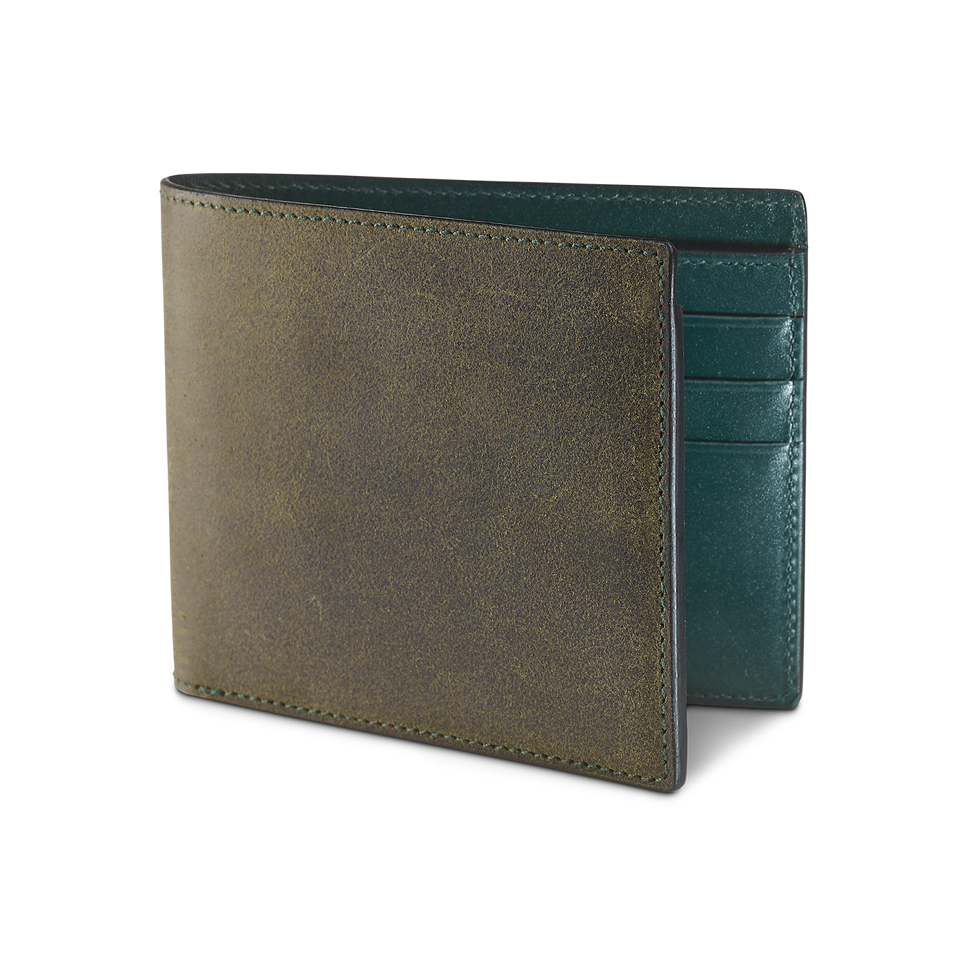 Billfold Wallet Green Rough Out Suede