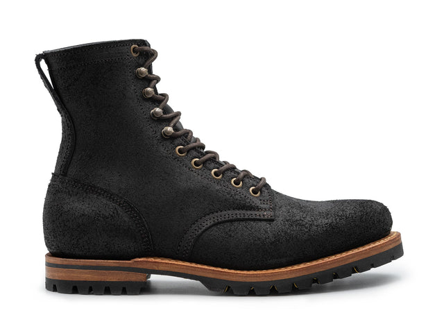Black Oiled Rough Out | Plain Toe Upland