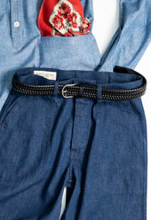 Black BLA x Hardy & Parsons Plaited Leather Belt