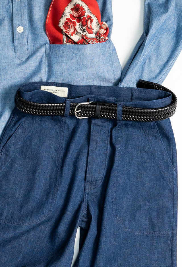 Black BLA x Hardy & Parsons Plaited Leather Belt