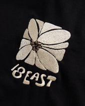 Hibiscus Embroidered Aly Tee Black 7 75 Oz All Season Cotton Jersey