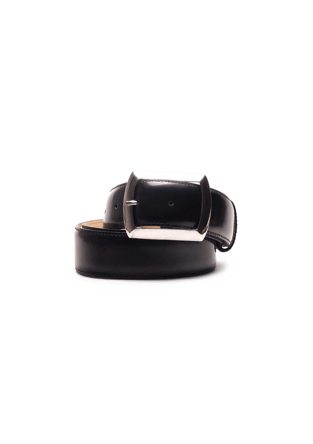 Black Leather Belt in French Box Calf
