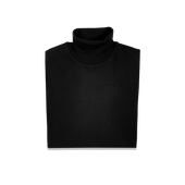 Roll Neck Jumper in Black Cashmere Silk