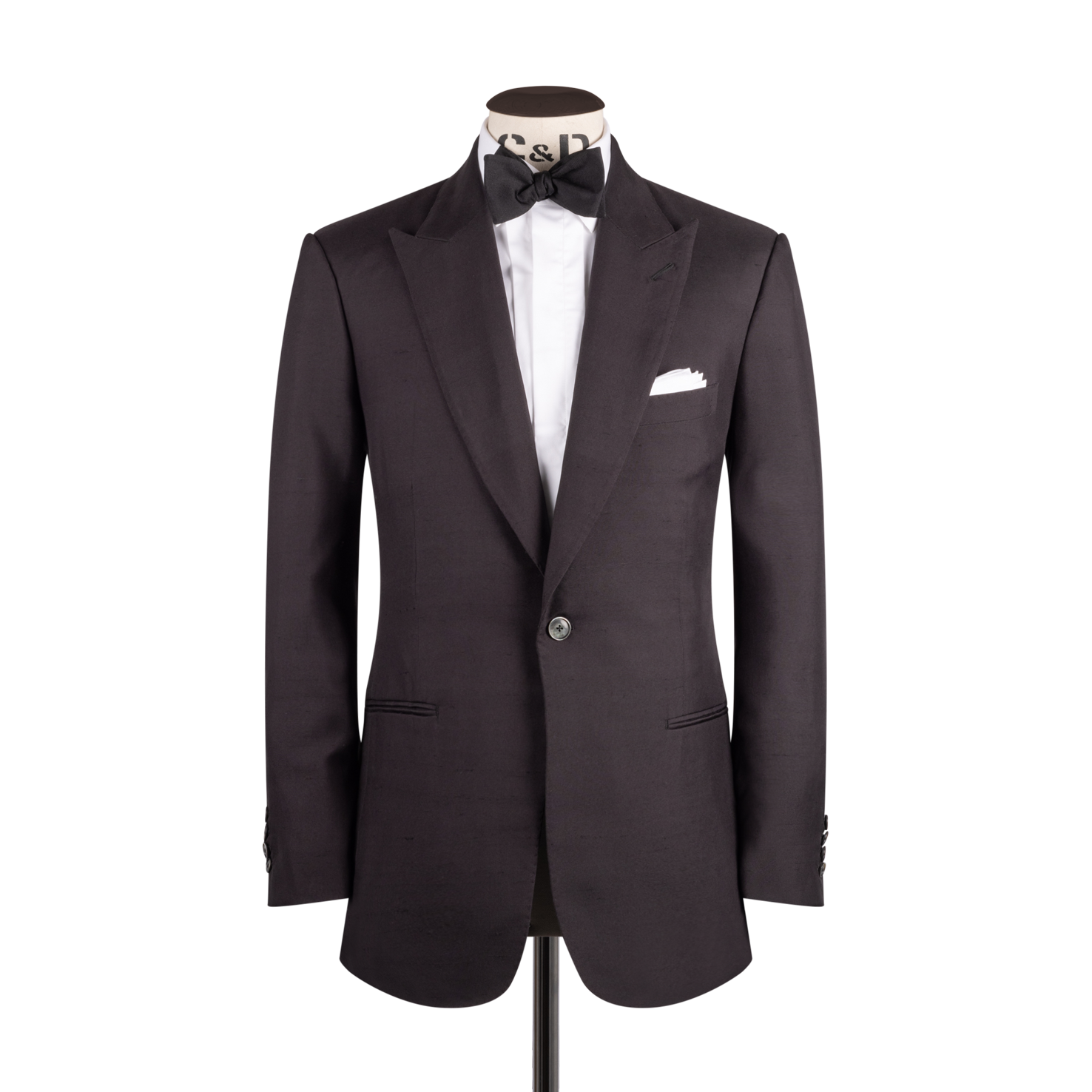 Single Breasted Peak Jacket In Raw Silk