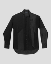 Scarf Shirt Patchwork Black