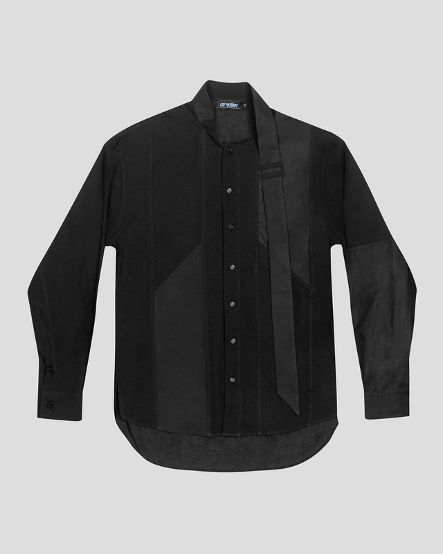 Scarf Shirt Patchwork Black