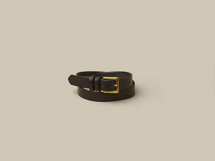 Bridle Black Belt Brass Buckle