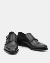 Francis Black Calf Double Monk Strap - 722