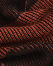 Colorblocked Merino Wool Scarf - Rust Black