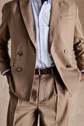 Manhattan Pleated Trousers Light Brown