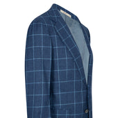 Veste Bleue En M Lange De Laine Carreaux Fen Tre
