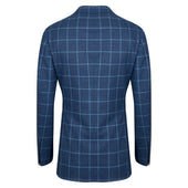 Veste Bleue En M Lange De Laine Carreaux Fen Tre