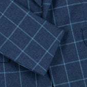 Veste Bleue En M Lange De Laine Carreaux Fen Tre