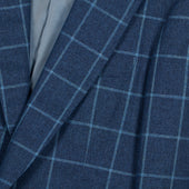 Veste Bleue En M Lange De Laine Carreaux Fen Tre