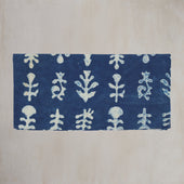 Block Printed By Hand Neckerchief In And White
