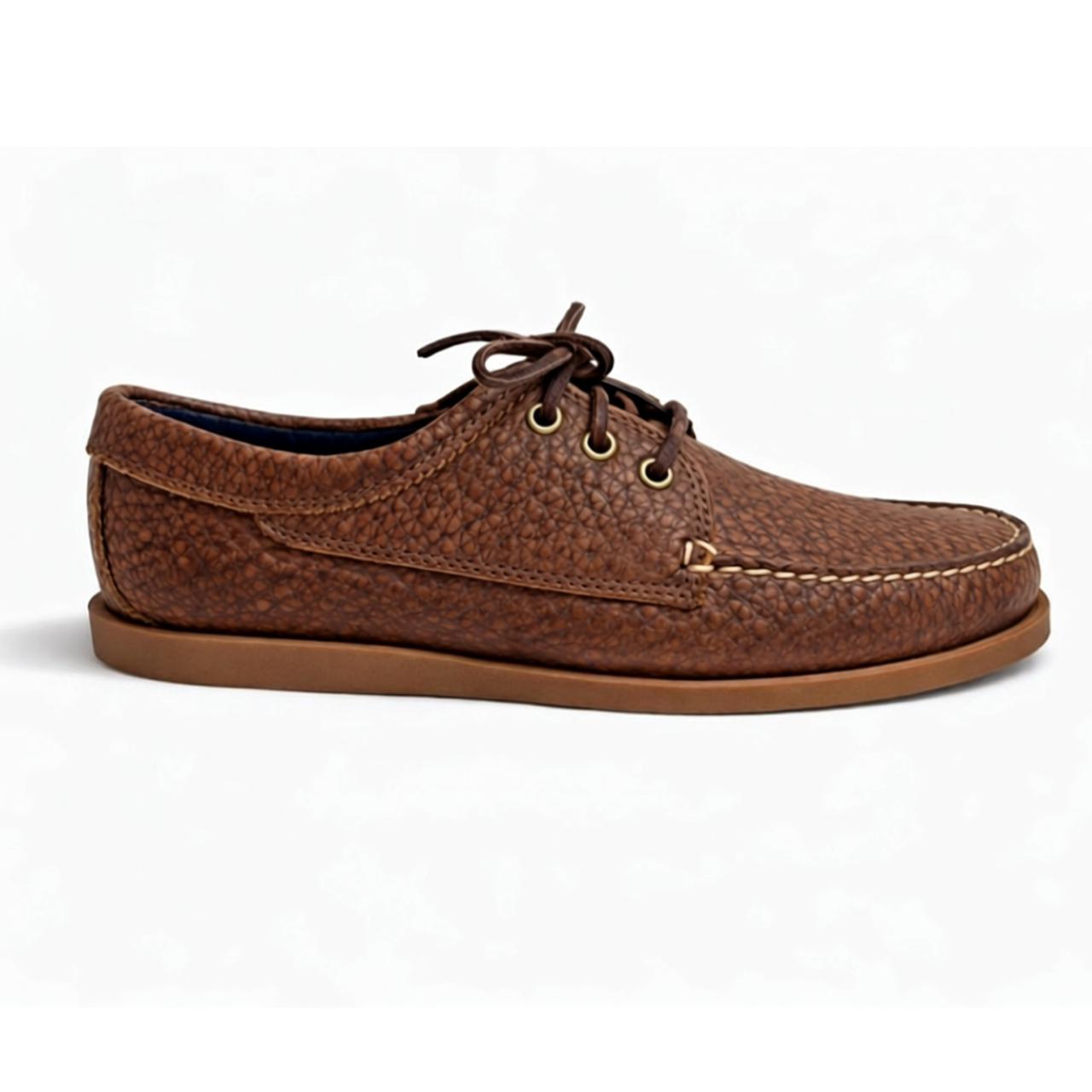 Men’s Blucher Shoe: Brown Pebble
