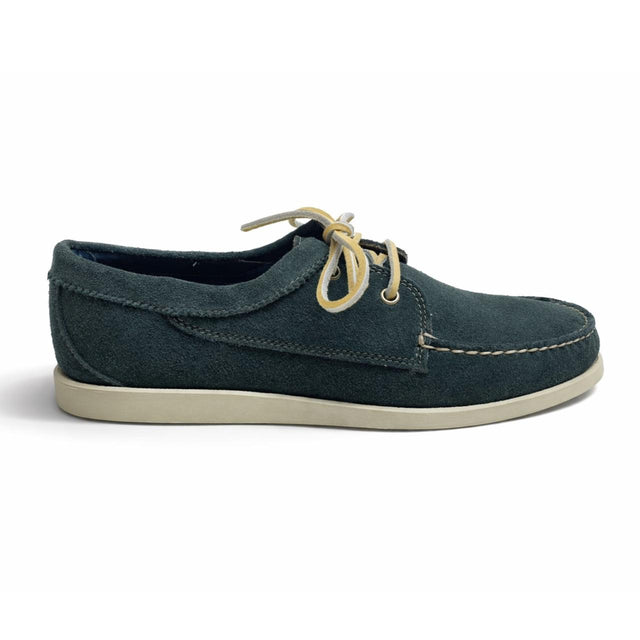 Men’s Blucher Shoe: Navy/White Suede