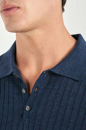 Cotton And Linen Ribbed Polo Made In Italy
