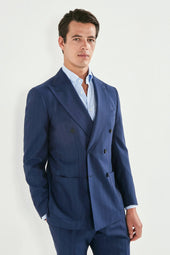 Double Breasted Striped Suit Made In Italy