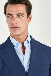 Double Breasted Striped Suit Made In Italy