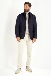 Down Jacket In Wool Cashmere Made In Italy