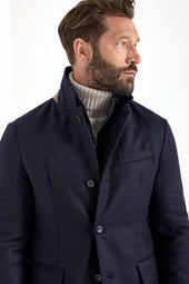 Down Jacket In Wool Cashmere Made In Italy