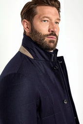 Down Jacket In Wool Cashmere Made In Italy